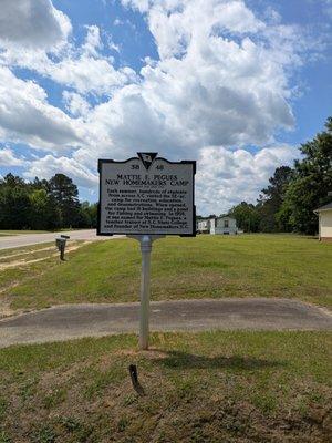 Mattie E. Pegues New Homemakers Camp Marker
