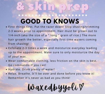 Prep For Your Wax!