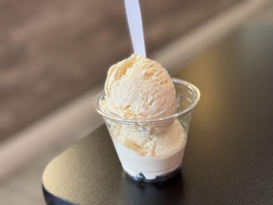 Rice pudding ice cream scoop