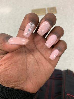 terrible. the man had an attitude. he seemed to be rushing. my nails are peeling and appear dirty.