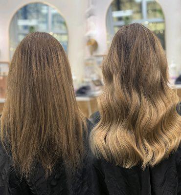 The magical power of hair extensions bringing you lighter hair with zero bleach.