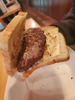 Where is the cheese and toasted bread