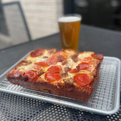 Regular Detroit with a beer