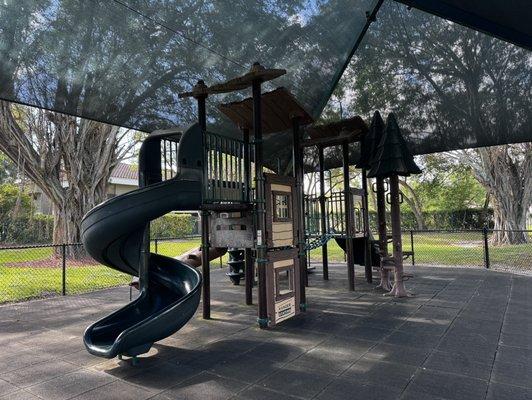 Super cute woodsy / cabin style play structures