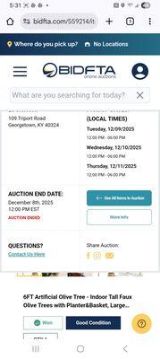 My ticket says I can pick item up on Tues Wed or Thur and they told me it was picked up on Monday No way!!!! Proof right here!!!