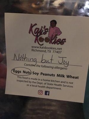 Nothing but Joy cookie is sooo YUM!