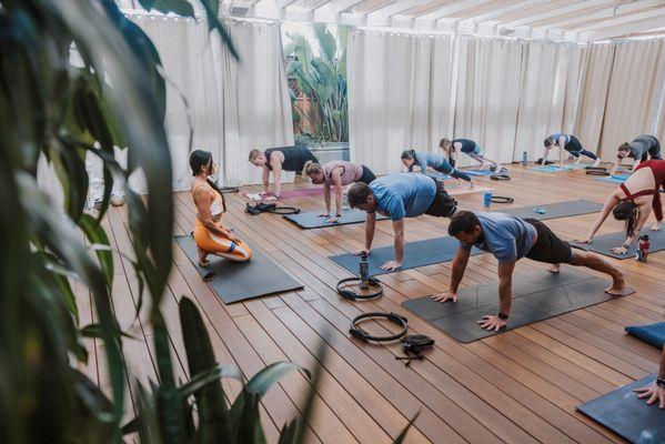 Founder Kai teaching a Mat Pilates Workshop in town 2025