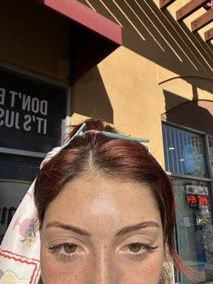 Afterr eyebrow threading