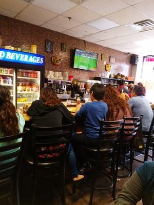 Here with my wife enjoying an early dinner