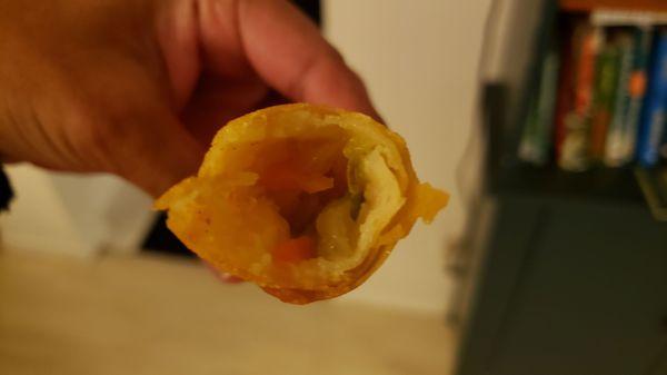 Interior of veggie egg rolls ($6). Not good. Mushy filling.
