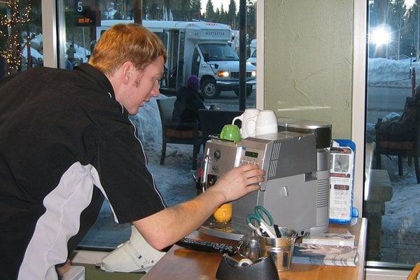 Relax with an espresso while you wait for your boots to be custom fitted