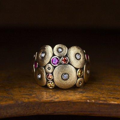 Alex Sepkus - Exquisite old world elegance in 18K yellow gold, diamonds &sapphires.