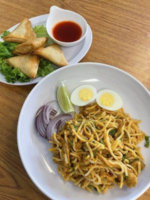 Samasas and N2. Mohinga Noodle