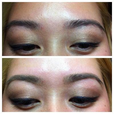 Before and after. Full brows.