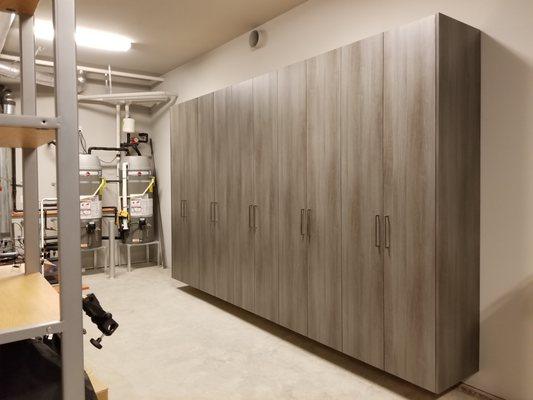 Custom made cabinets for garage.