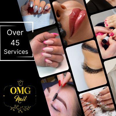 OMG in WDM offers Nail Art, Spa Pedicures, Spa Facials, Permanent Cosmetics, Lashes, Waxing.