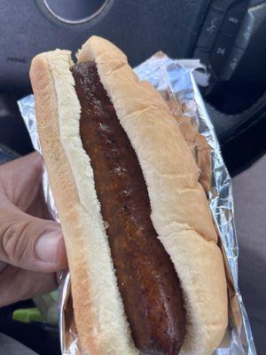 Regular Portuguese sausage hotdog  plain