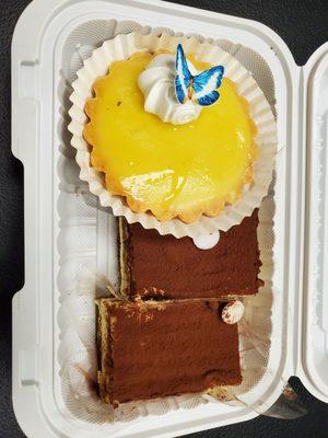 Citrus tart and Tiramsu