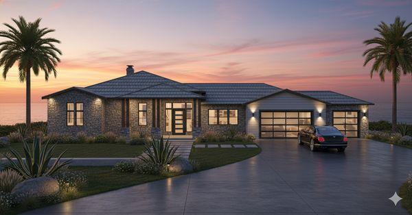 Auburn California daylight basement house plan in the Darkhose Golf Community