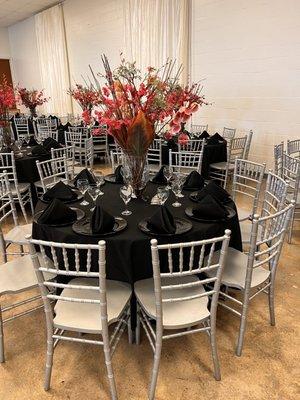 Pictures of a setup for an event we had tonight. Just some examples of what Angie our event planner can do for your event.