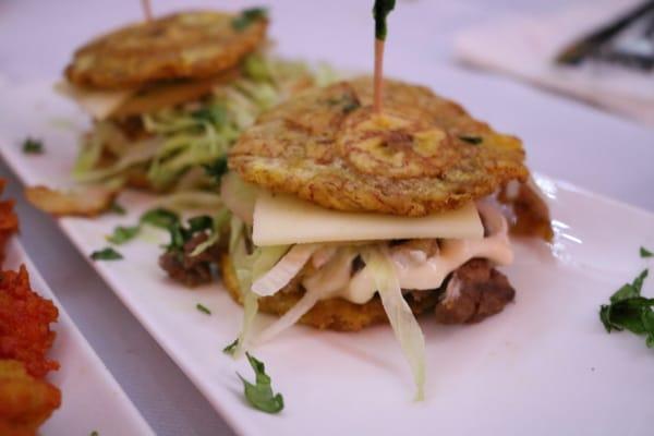 Los latinos esliders with fried plaintains