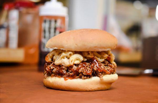 Deluxe pulled pork sandwich