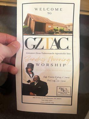 Greater Zion Tabernacle Aposto Church