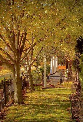 View of front porch with swing