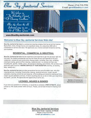 Blue Sky Janitorial Services