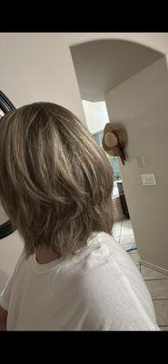 This is the cut and color I paid $120 for and then had to pay another $100 to have it fixed