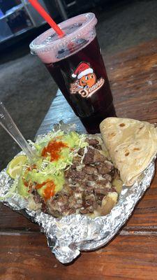 Una papa de carne asada 