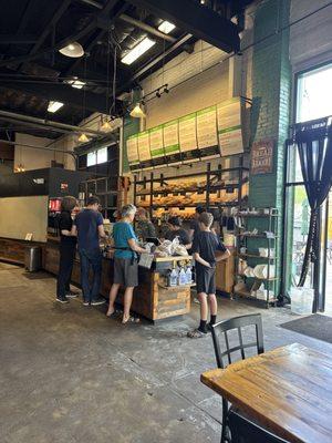 Going to get a few fresh bread loafs to go! Green Chili Cheddar & Sour Dough!