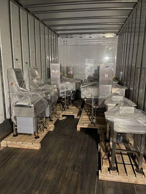 Prepared and shipped 17 pieces of coffee packaging and processing equipment from Kent to Las Vegas in October 2023.