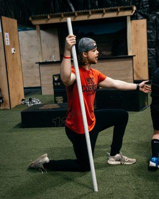 Strength Coach Teaching Jump Technique