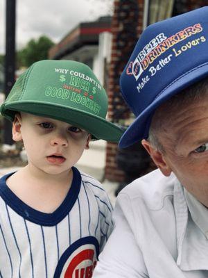 We picked out hats for each other