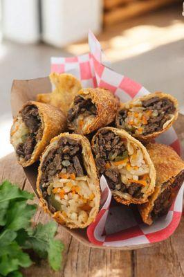 These are the best egg rolls on earth!! The lemongrass marinated steak is delicious, and the jalapeno cilantro sauce is to die for!!