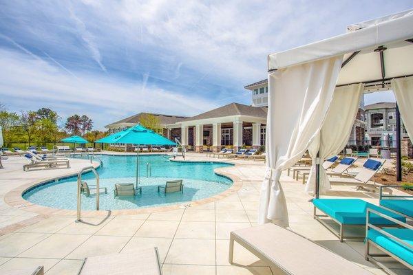 Resort Style Swimming Pool with Cabanas
