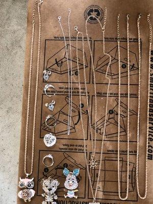 Sterling Silver & Costume jewelry sprayed with Everbrite's ProtectaClear