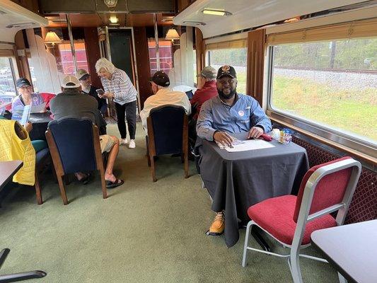 Background of the caboose.