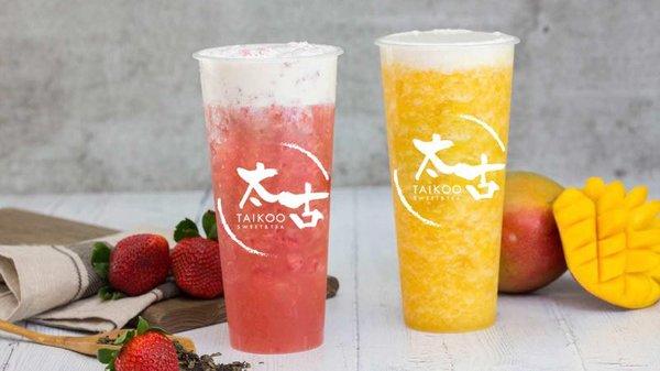 fresh fruit Tea with Foam .