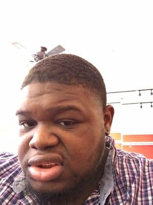 Just got a temp fade with a beard trim