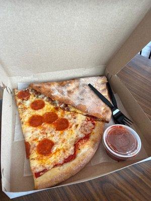 Pepperoni slice and stuffed pizza