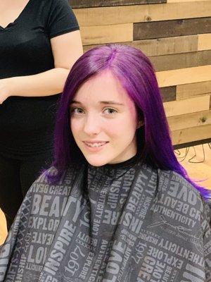 My daughter goes purple.