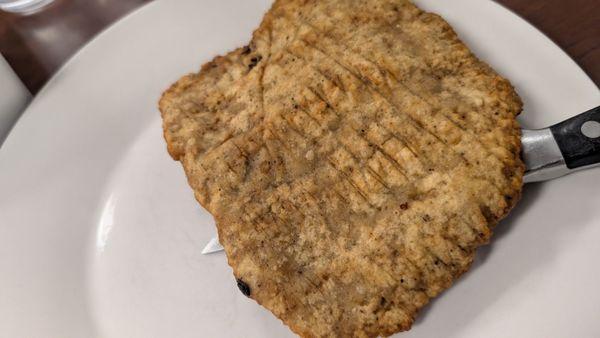 Chicken fried steak was very thin and dry