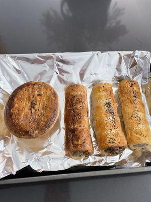 Lamb & Rosemary pie and Lamb sausage rolls