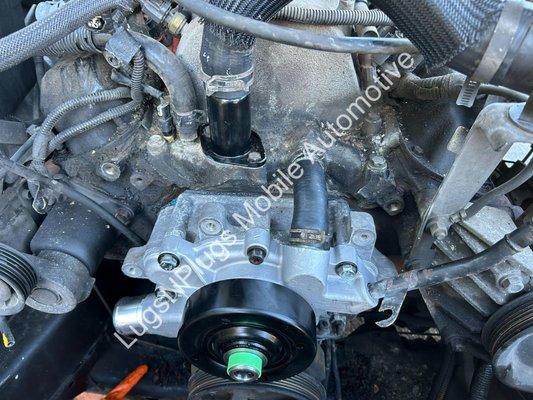 Durango water pump and timing cover.