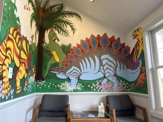 Waiting room mural.