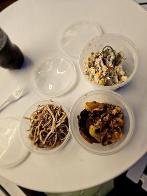 Buffet section- Tashkent/Veal Tongue Salad (top,) Narin (left,) Potatoes With Mushroom (right)