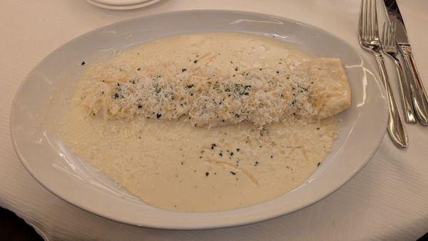 Shrimp scampi ravioli