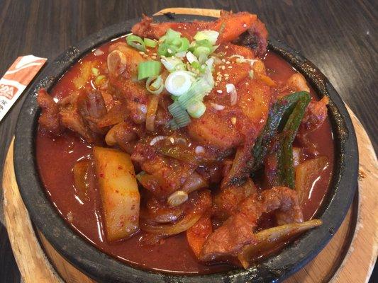 Braised pork. Pretty good...I asked for less spicy than usual.